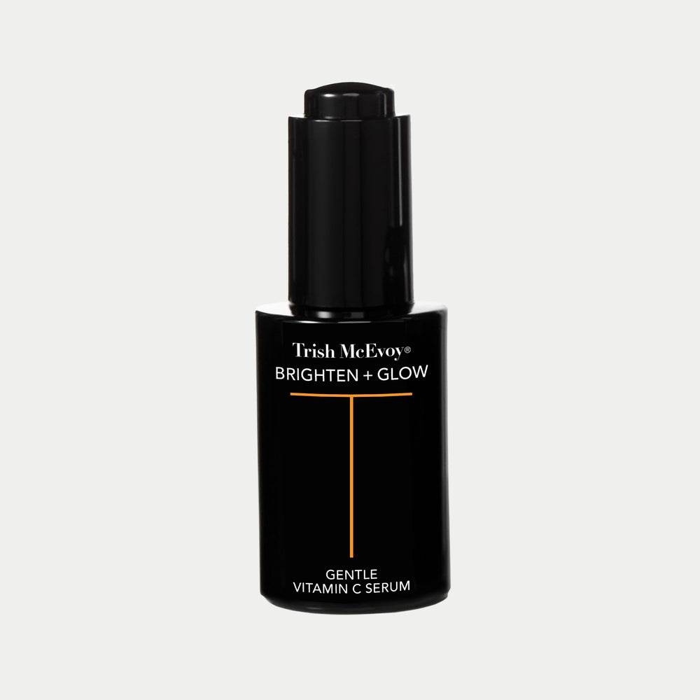 Trish McEvoy vit c serum bottle on a white background