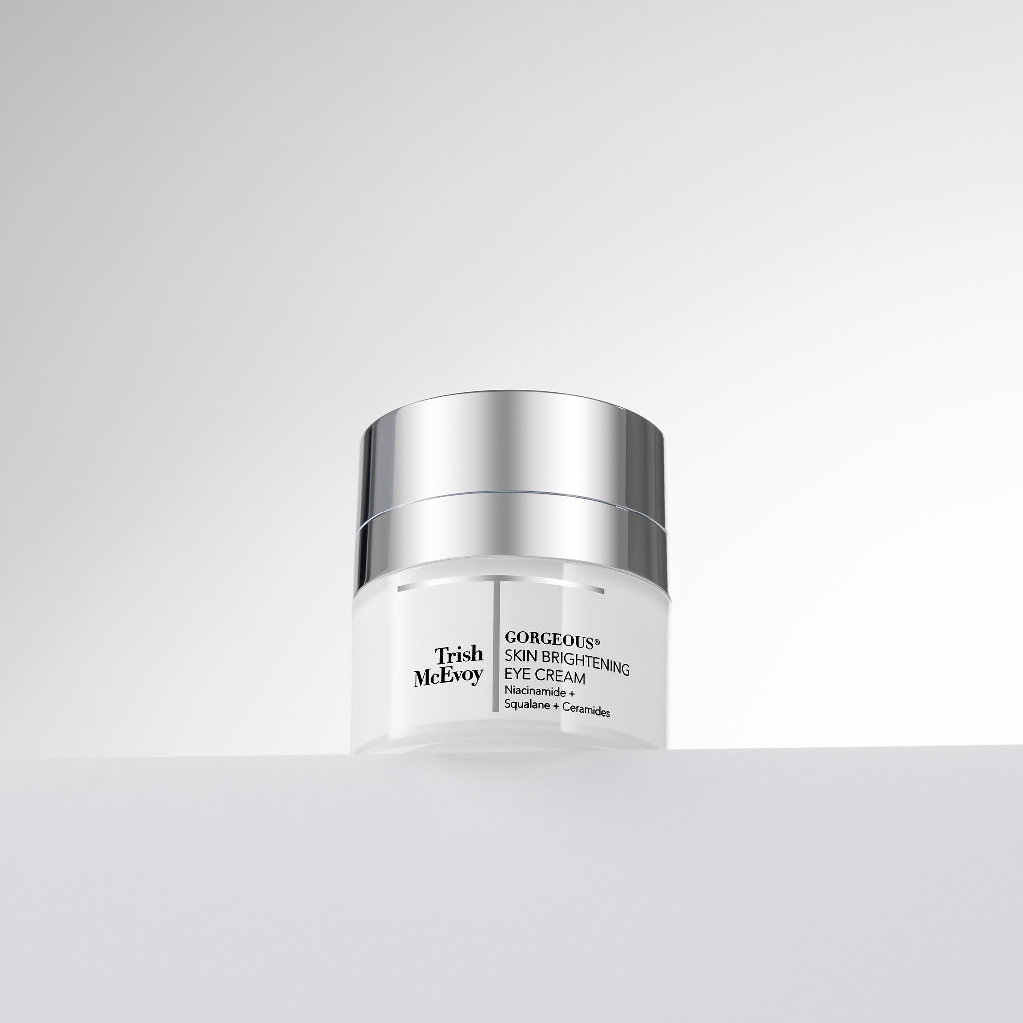 Trish McEvoy eye cream jar on a white background