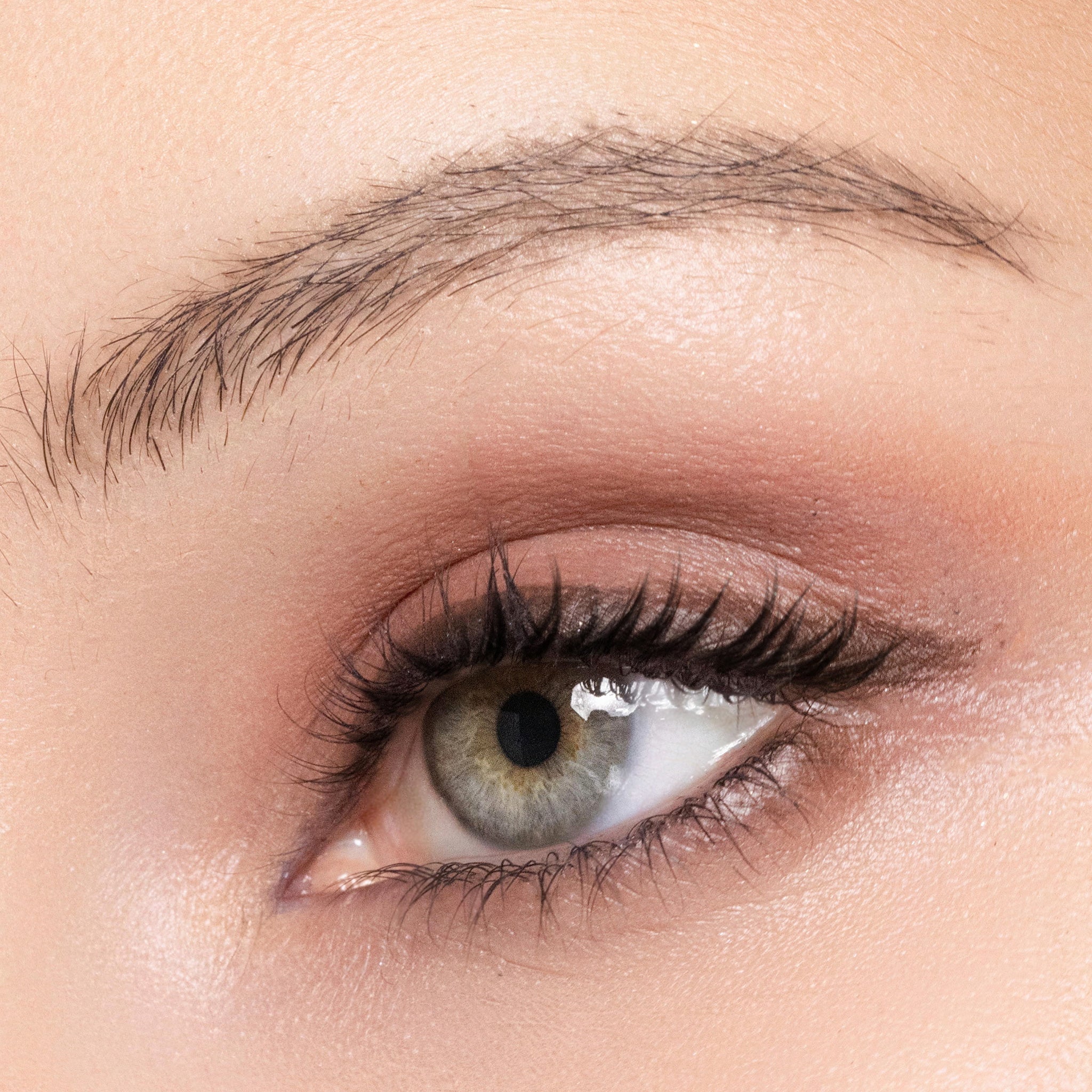 Close-up of a woman's eye with rich brown makeup