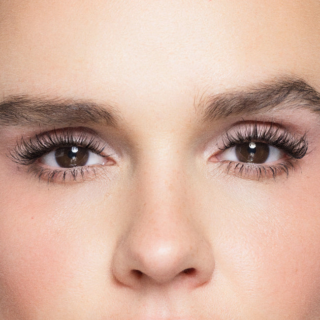 Close-up of a person's eyes wearing Jet black Mascara