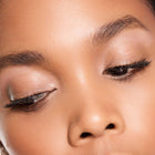 Close-up of a person's face with colour shell makeup on their eyes