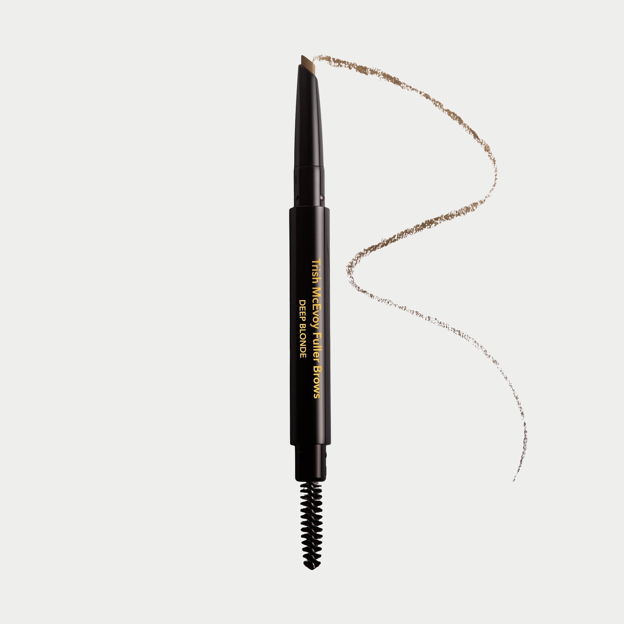 color deep blonde Eyebrow pencil with a line of color on a light gray background