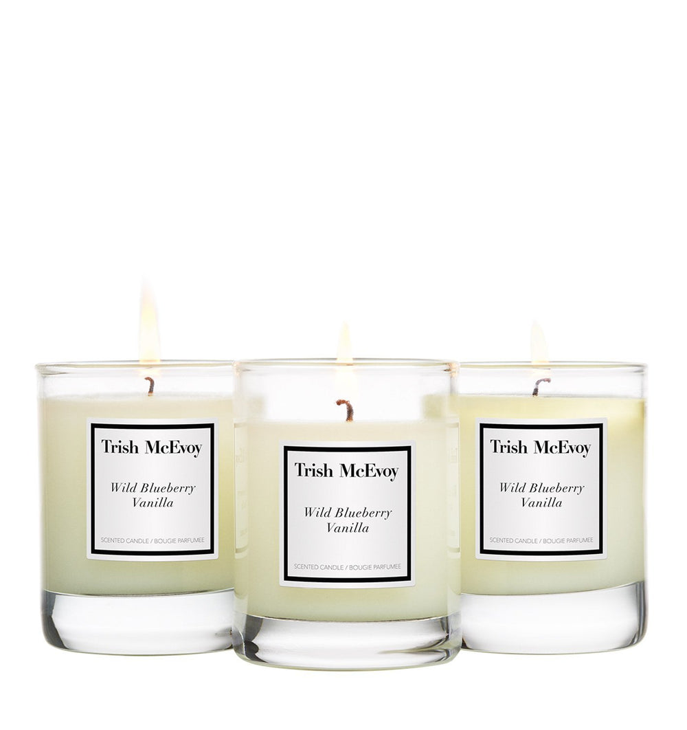 Wild Blueberry Vanilla Scented Candle Trio   2 oz.