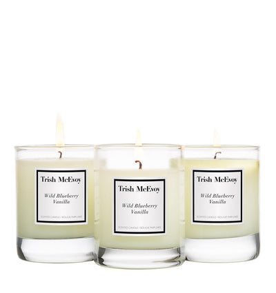 Wild Blueberry Vanilla Scented Candle Trio   2 oz.