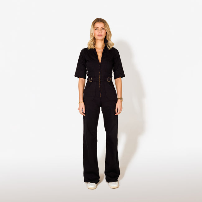 Cassandra The Flared Jumpsuit in Blackest