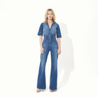 Cassandra The Flared Jumpsuit in Fawcett Blue